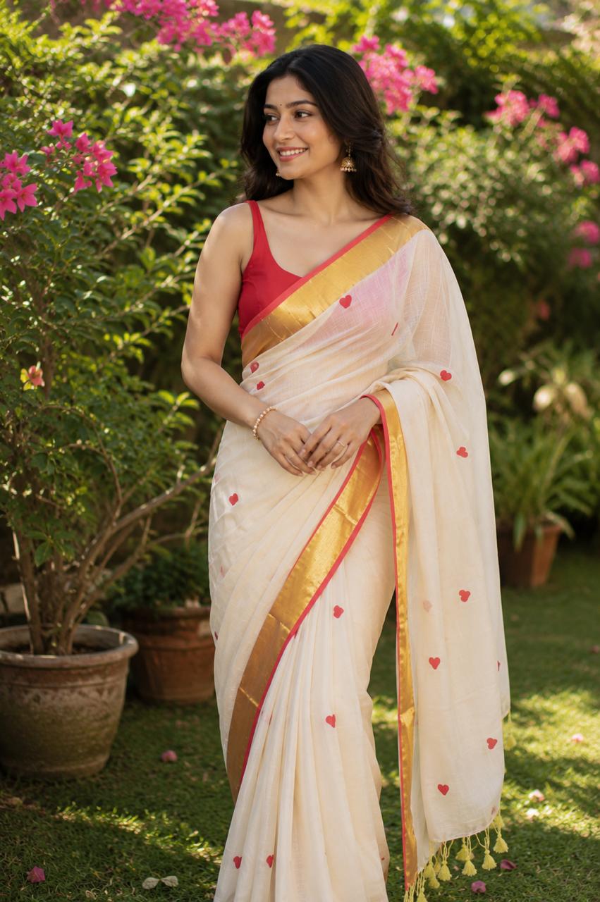 Heart Whisper - Pure Mul Cotton Saree