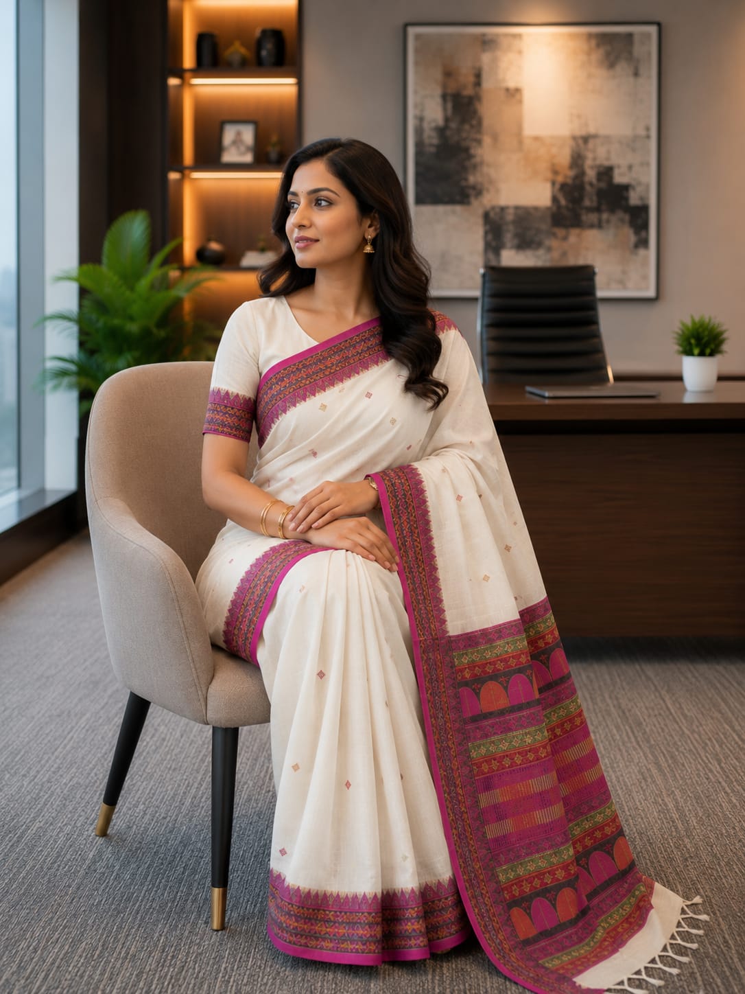 Assam Khadi Cotton Saree