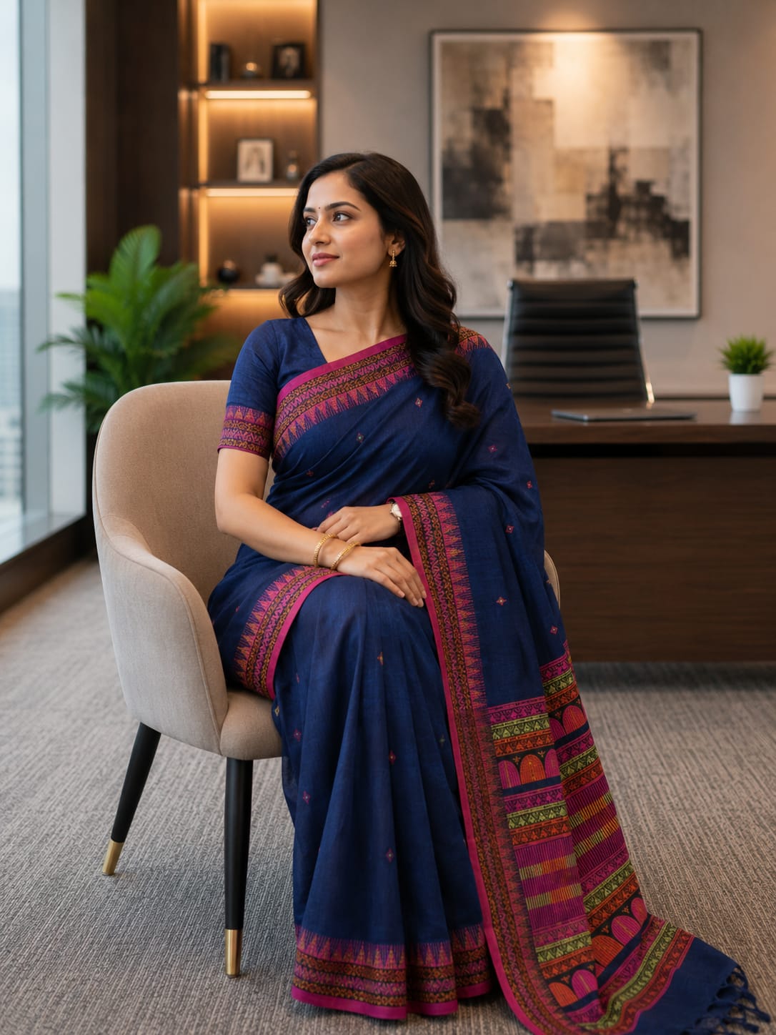 Assam Khadi Cotton Saree