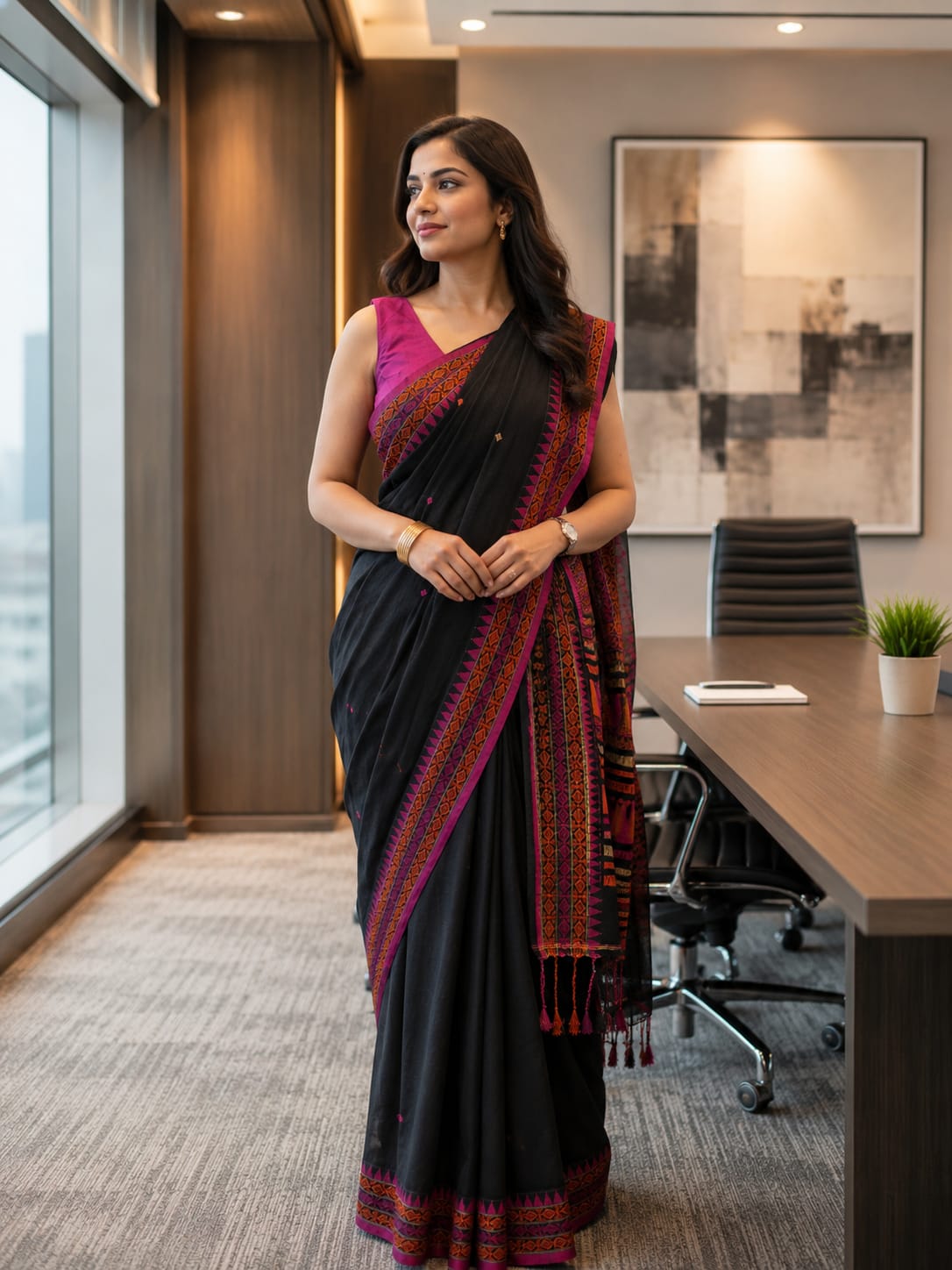 Aarunya Linen Cotton Saree