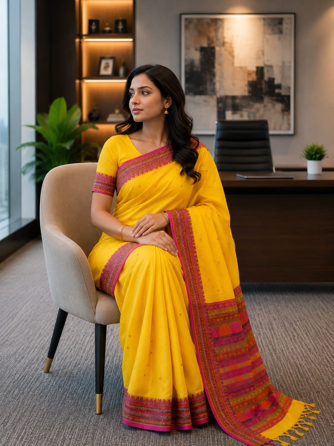 Assam Khadi Cotton Saree