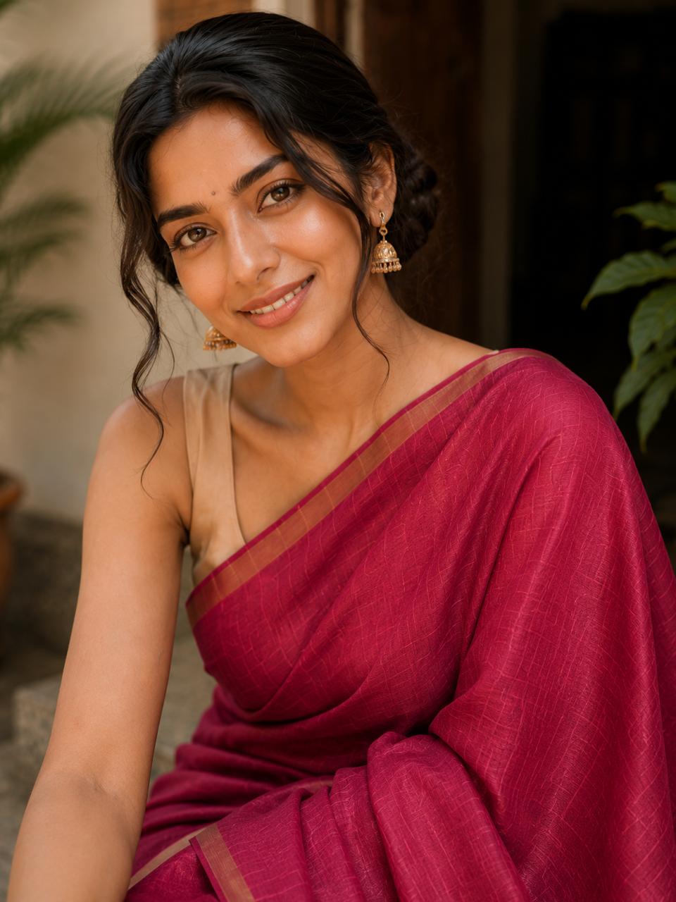 Kanakrekha Linen Tissue Saree