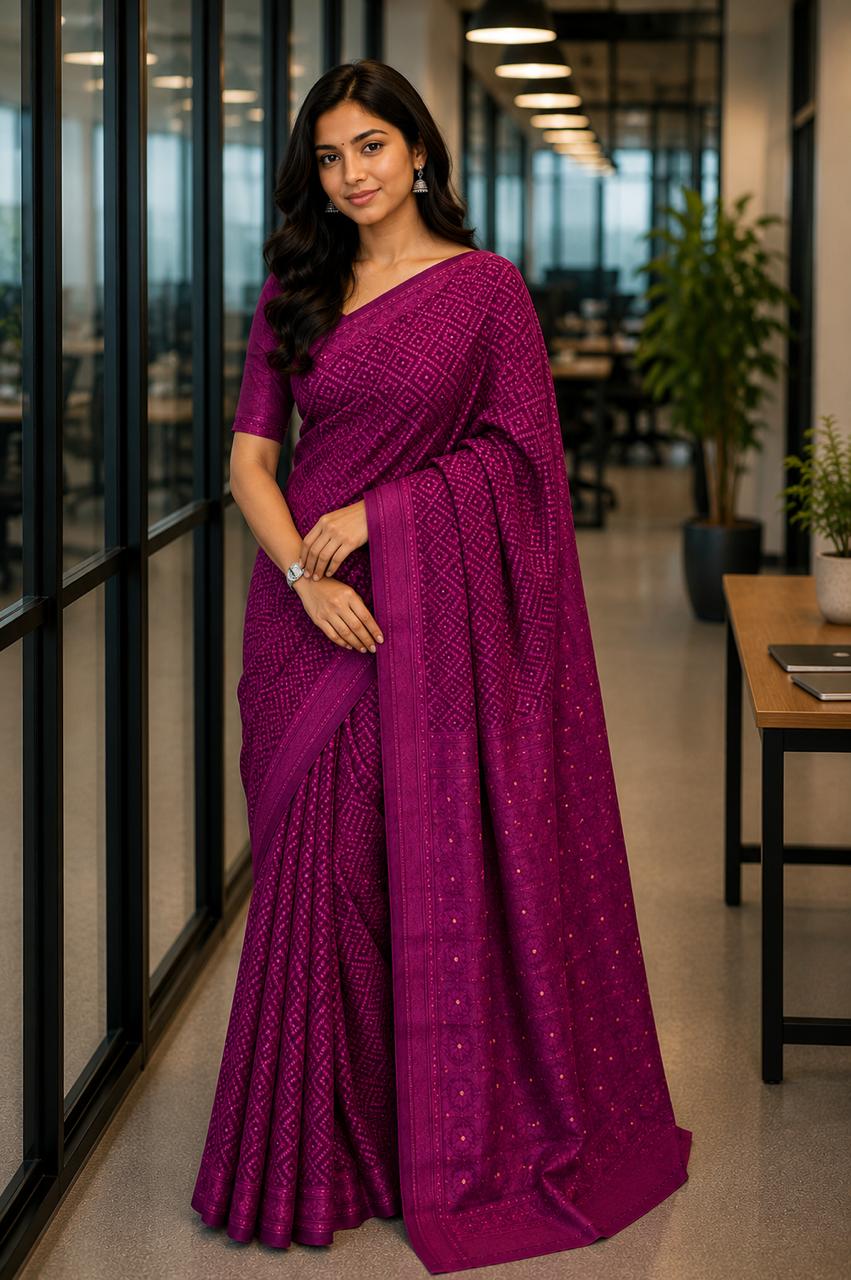 Ratnajaal Linen Tissue Saree