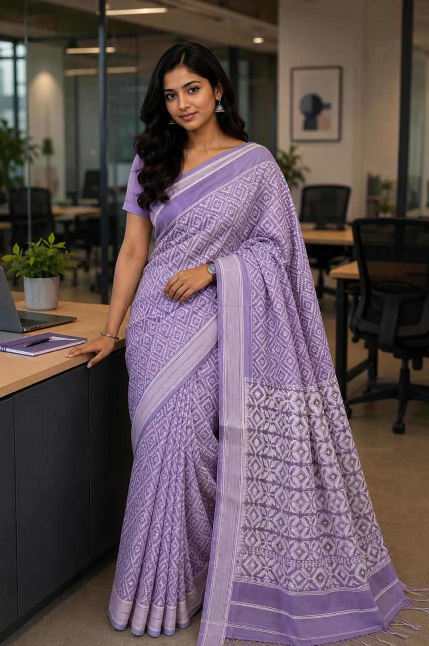 Vajrakaari Linen Tissue Saree
