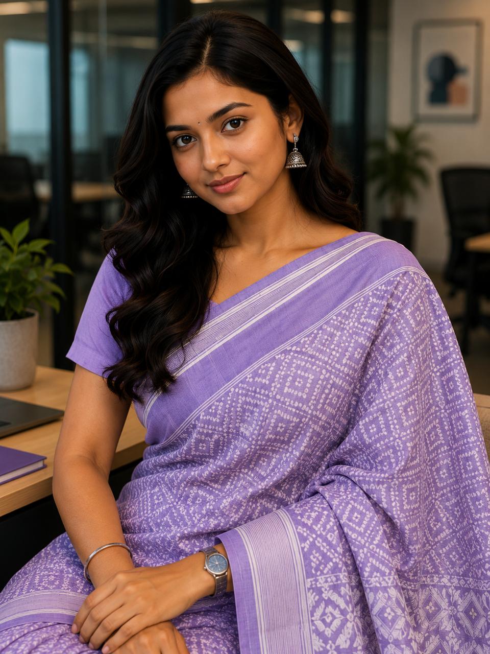 Vajrakaari Linen Tissue Saree