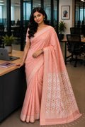 Shwetpushpa Linen Tissue Saree
