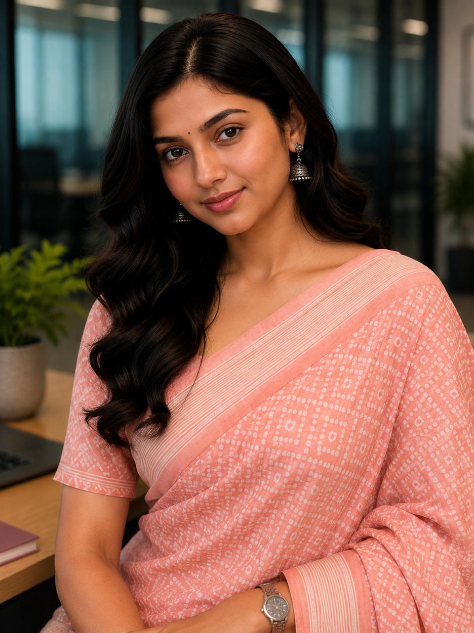 Shwetpushpa Linen Tissue Saree