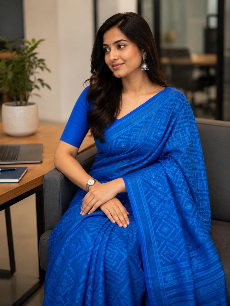 Neelambara Linen Tissue Saree