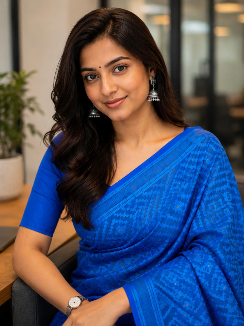 Neelambara Linen Tissue Saree