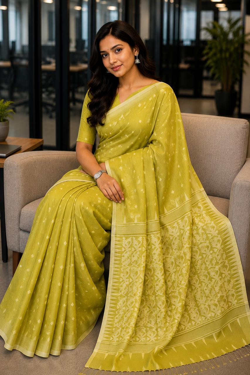 Shwetrekha Linen Tissue Saree