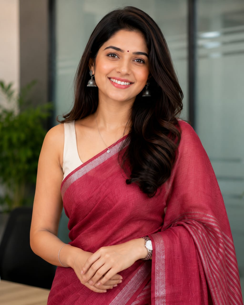 Rajatrekha Linen Tissue Saree