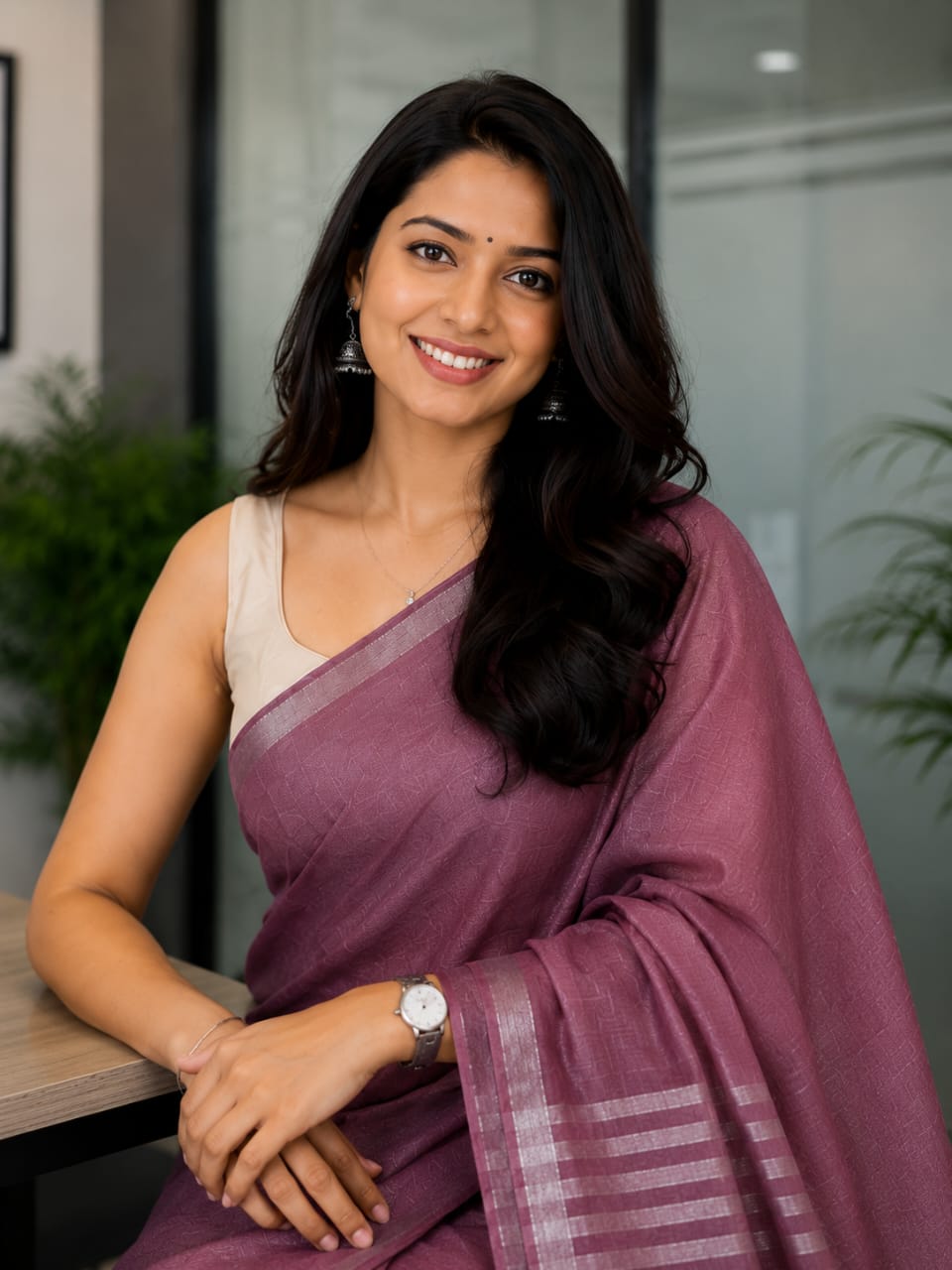 Rajatrekha Linen Tissue Saree