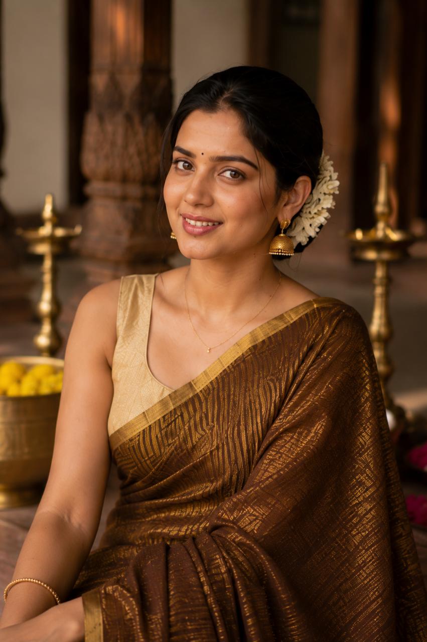 Svara Linen Tissue Saree