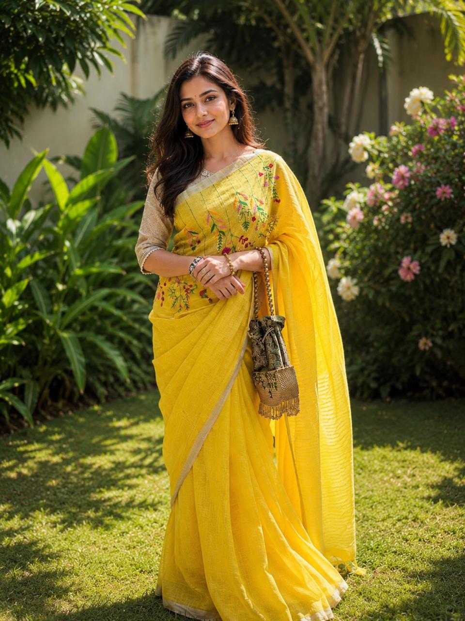 Vanamala Linen Tissue Saree