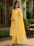Noorbagh Jamdani Cotton Blend Suit Set Yellow