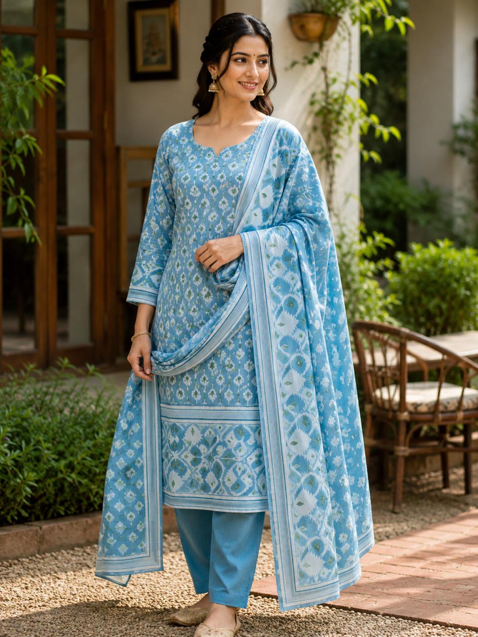 Noorbagh Jamdani Cotton Blend Suit Set