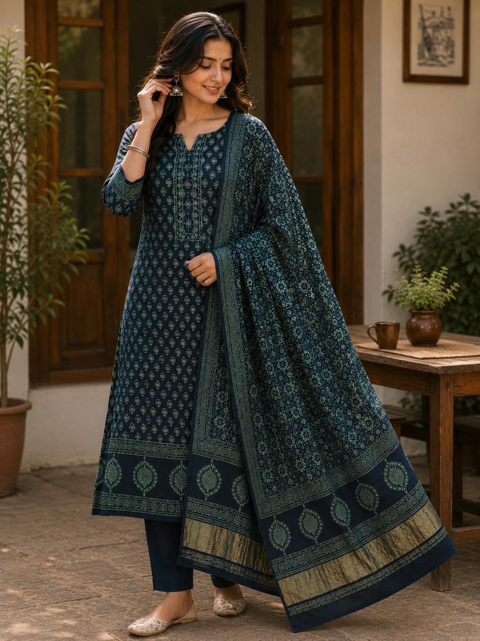 Neelvastra Premium 2 Piece Modal Silk Suit Set