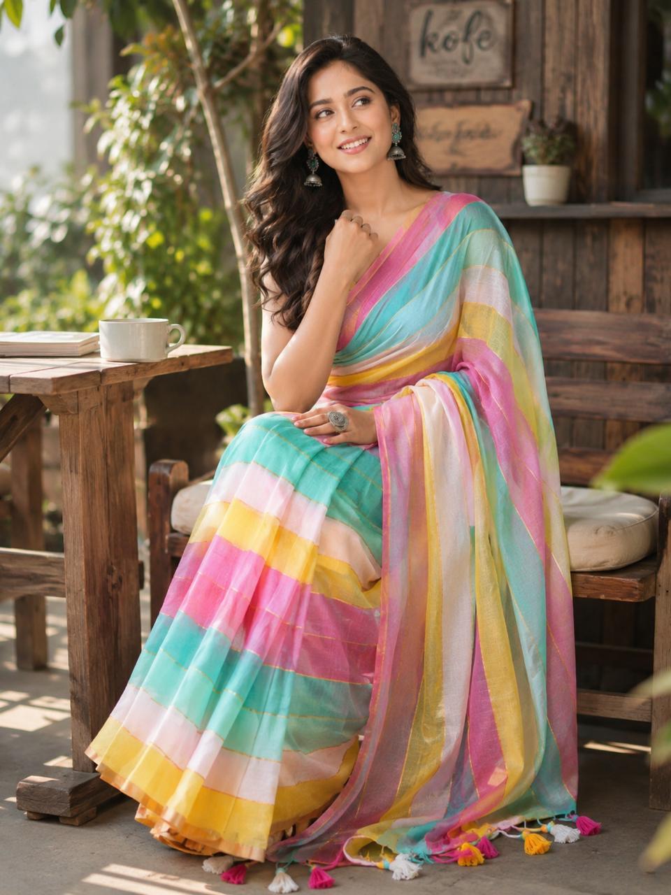 Indradhanush Mul Cotton Saree