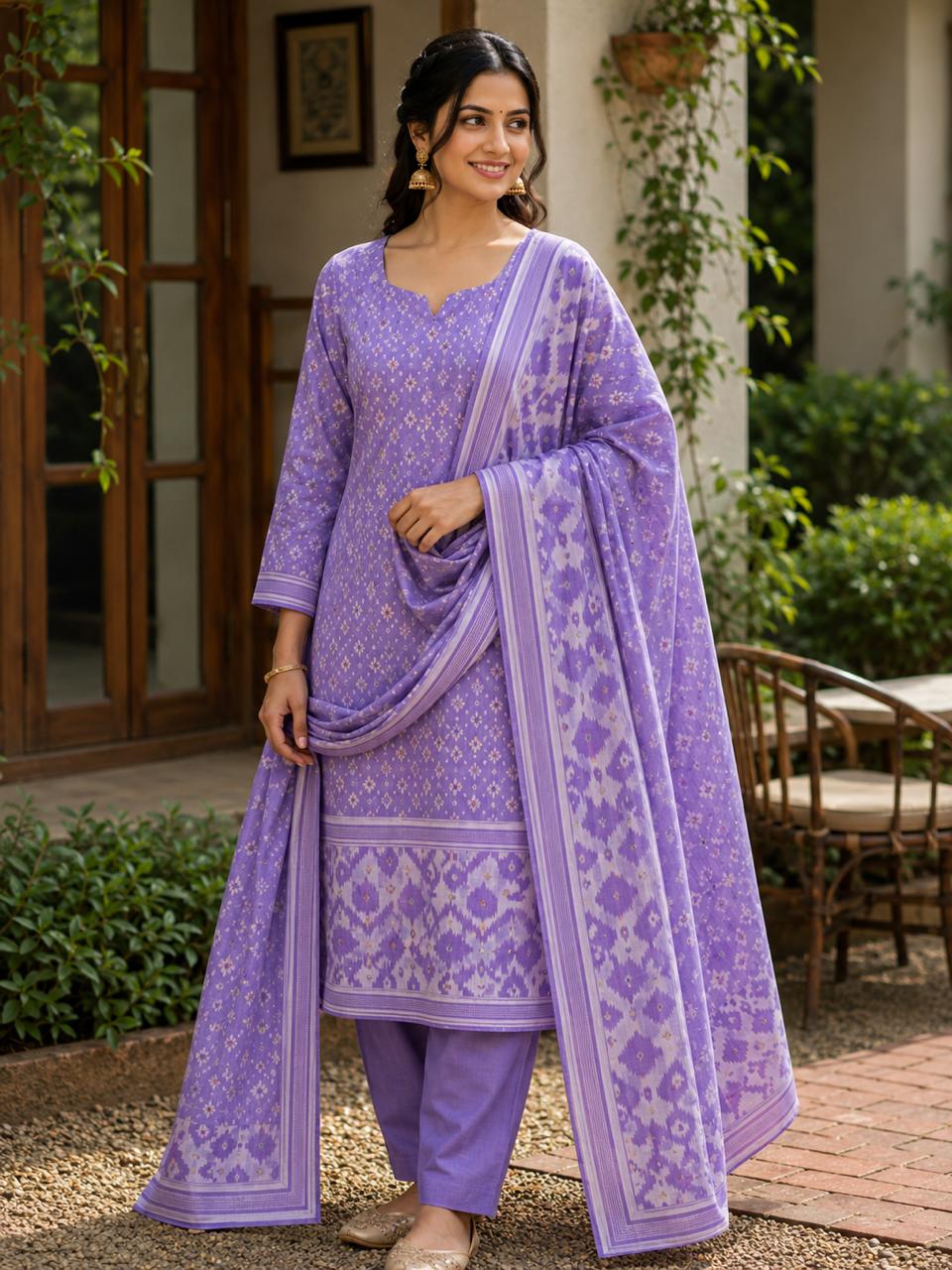 Noorbagh Jamdani Cotton Blend Suit Set