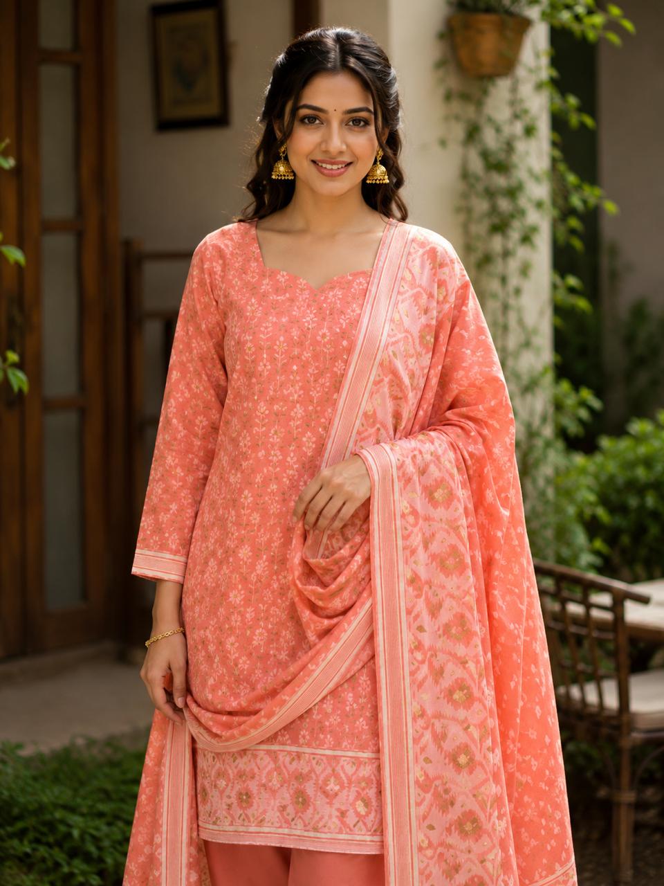 Noorbagh Jamdani Cotton Blend Suit Set