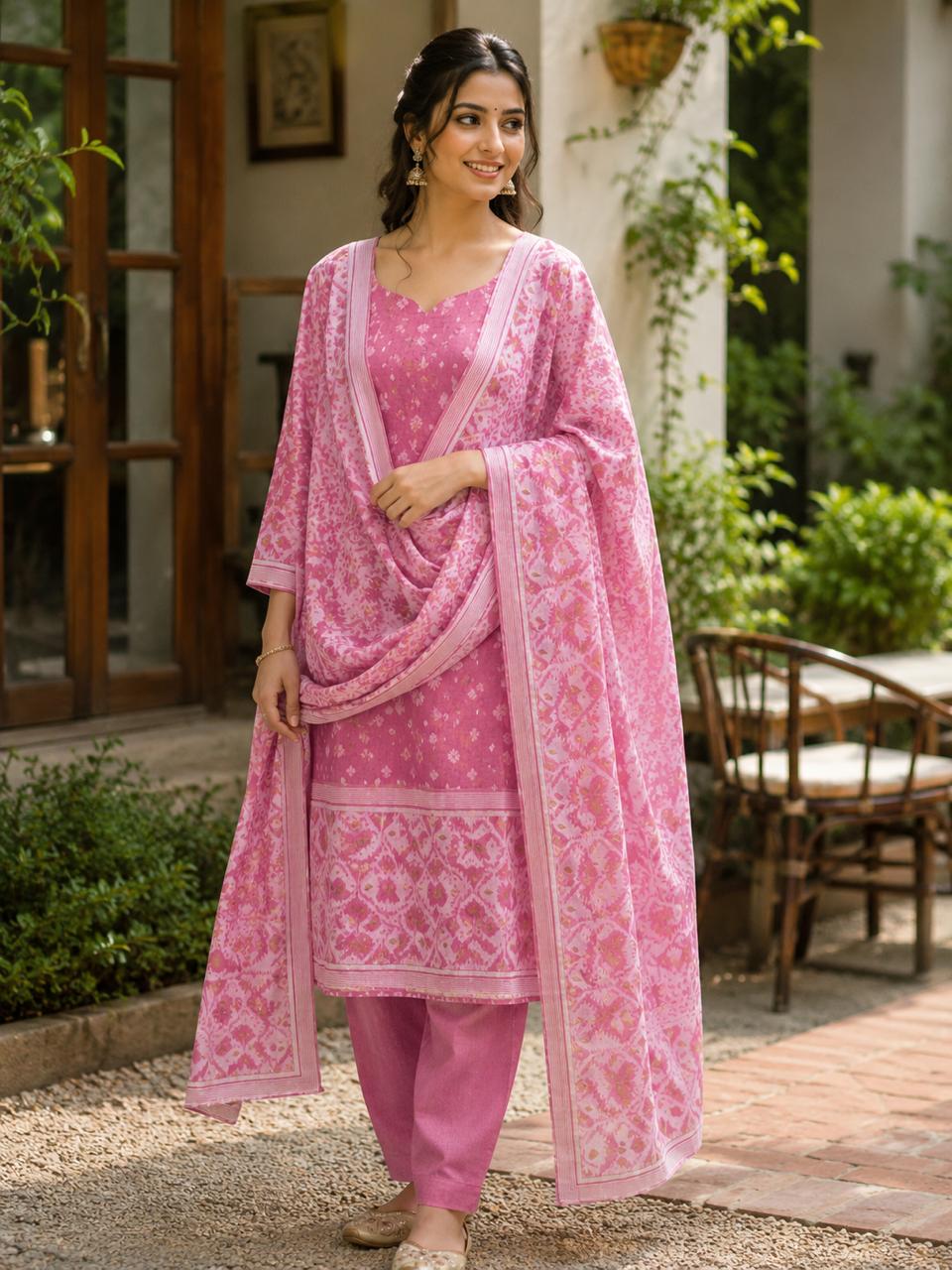 Noorbagh Jamdani Cotton Blend Suit Set