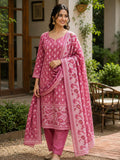 Noorbagh Jamdani Cotton Blend Suit Set Pink